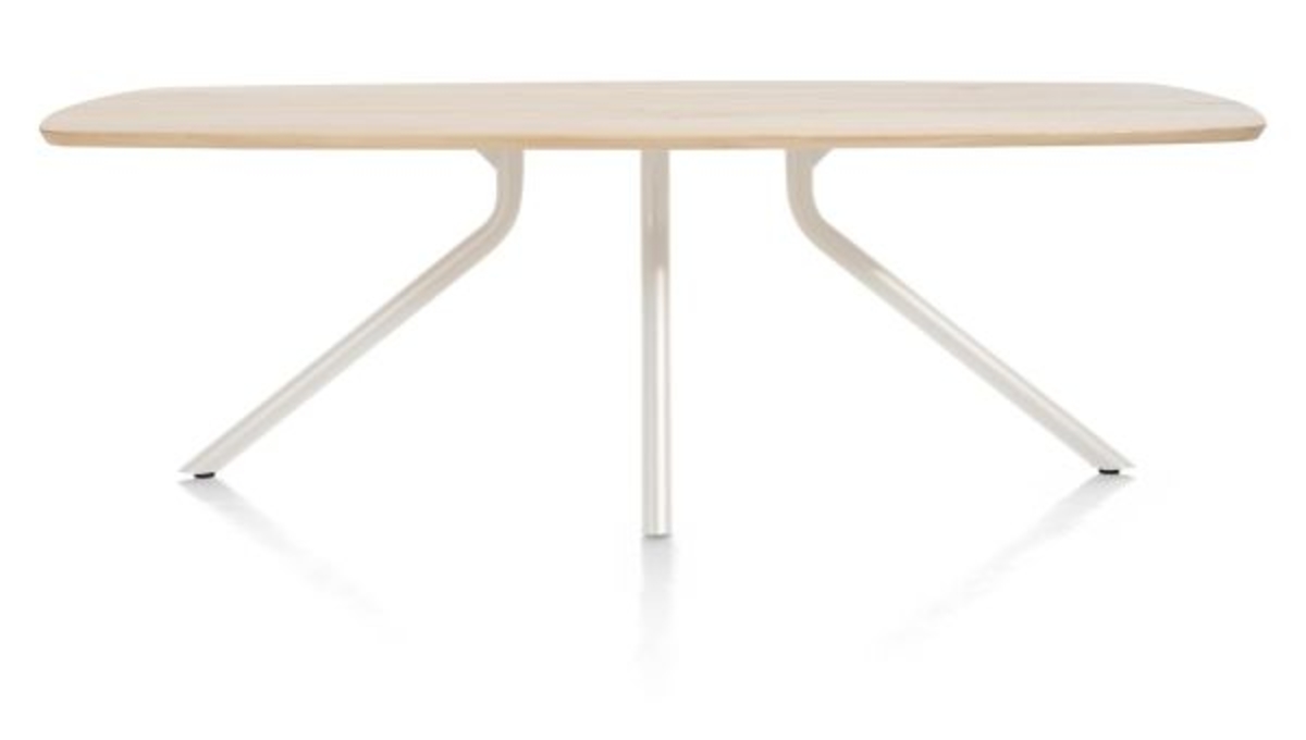 XOOON Arvada, Tisch 220 x 110 cm. - ovale - zentralem Fuß Nebbia - Beige, Braun - 1