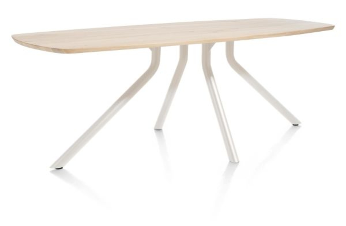 XOOON Arvada, Tisch 220 x 110 cm. - ovale - zentralem Fuß Nebbia - Beige, Braun - 2