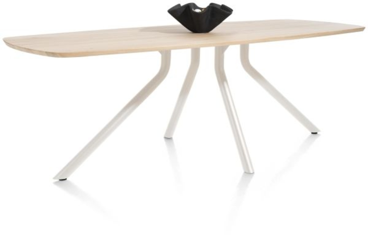 XOOON Arvada, Tisch 250 x 110 cm. - ovale - zentralem Fuß Nebbia - Beige, Braun - 2