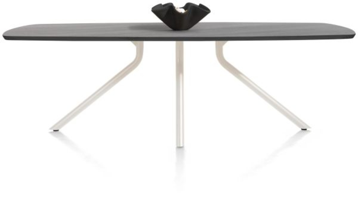 XOOON Arvada, Tisch 250 x 110 cm. - ovale - zentralem Fuß Nebbia - Schwarz - 1
