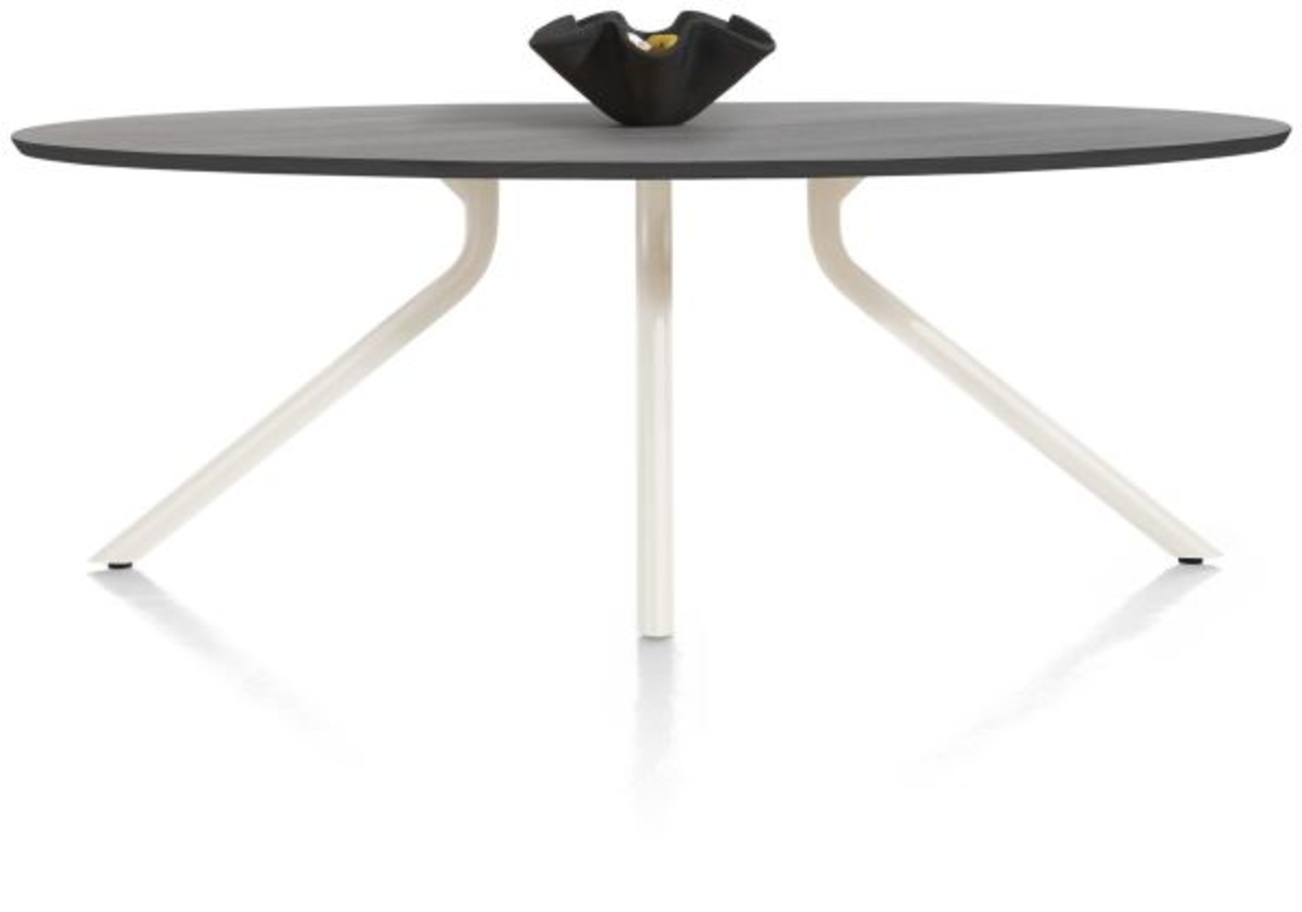 XOOON Arvada, Tisch 220 x 110 cm. - Ellipse - zentralem Fuß Nebbia - Schwarz - 1