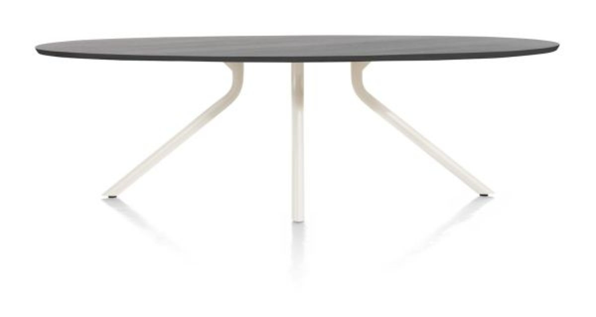 XOOON Arvada, Tisch 250 x 110 cm. - Ellipse - zentralem Fuß Nebbia - Schwarz - 1