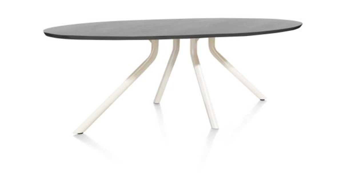 XOOON Arvada, Tisch 250 x 110 cm. - Ellipse - zentralem Fuß Nebbia - Schwarz - 2