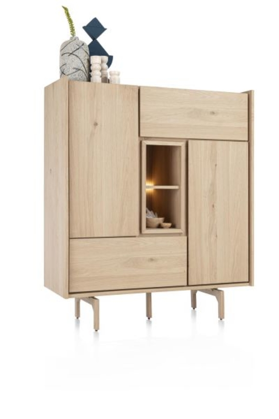 XOOON Valgard, Highboard 120 cm - 2-Türen + 2-Laden + 2-Nischen (+ LED) -  - 2