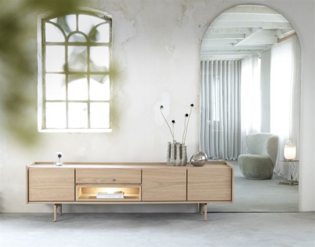 XOOON Valgard, Highboard 120 cm - 2-Türen + 2-Laden + 2-Nischen (+ LED) -  - 4