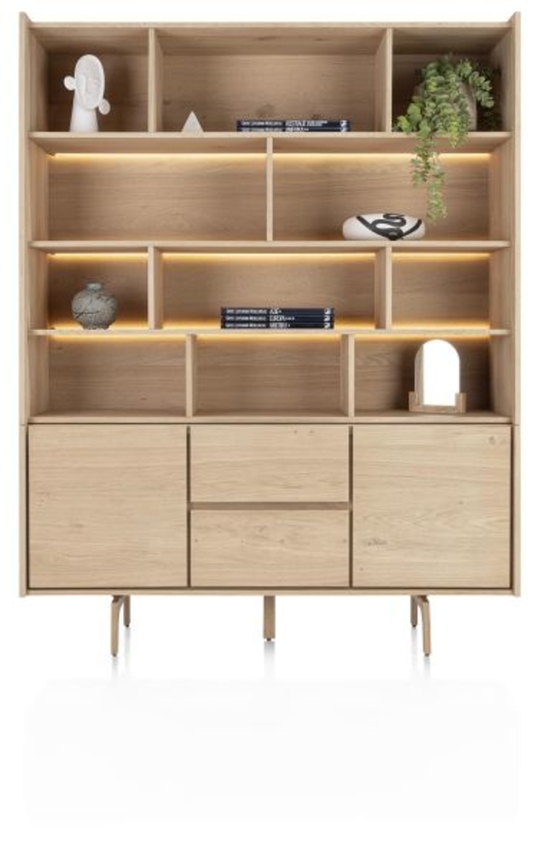 XOOON Valgard, Buffet 160 cm - 2-Türen + 2-Laden + 11-Nischen (+ LED) -  - 1