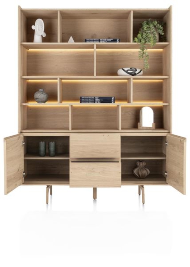 XOOON Valgard, Buffet 160 cm - 2-Türen + 2-Laden + 11-Nischen (+ LED) -  - 3