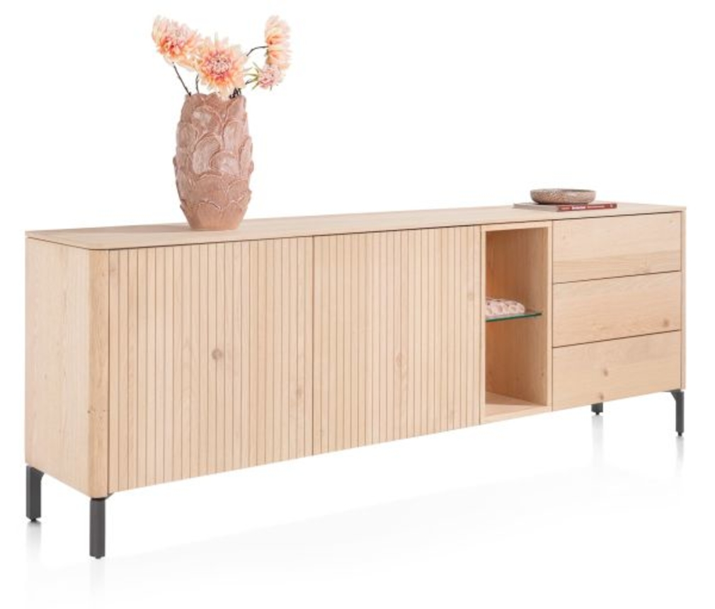 XOOON Trenton, Sideboard 210 cm. - 2 türen + 3 schubladen + 2 nischen -  - 2