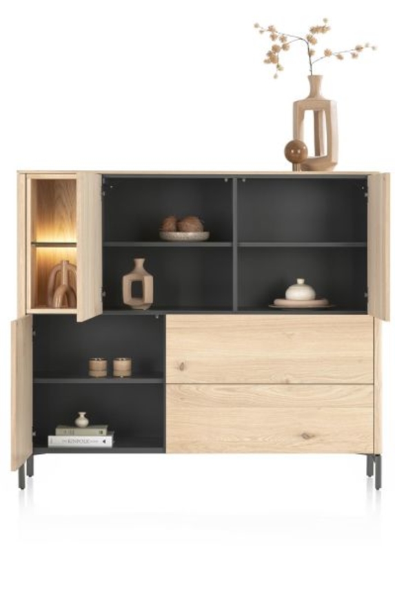 XOOON Trenton, Higboard 153 cm - 3-Türen + 2-Laden + 2-Nischen -  - 3