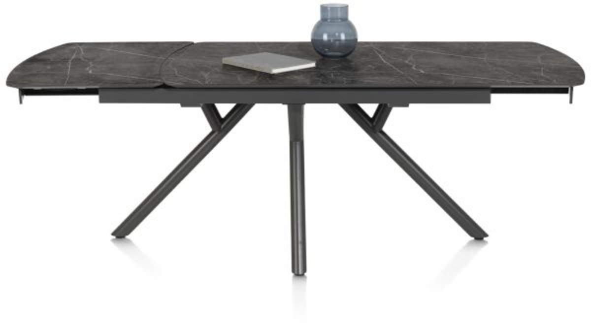 XOOON Novello, Ausziehtisch 200 (+ 78) x 100 cm - Primo Laminato marble - Schwarz - 1