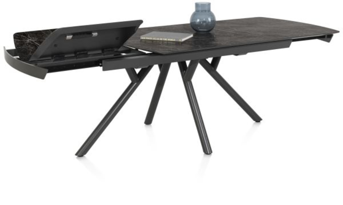 XOOON Novello, Ausziehtisch 170 (+ 60) x 100 cm - Primo Laminato marble - Schwarz - 4