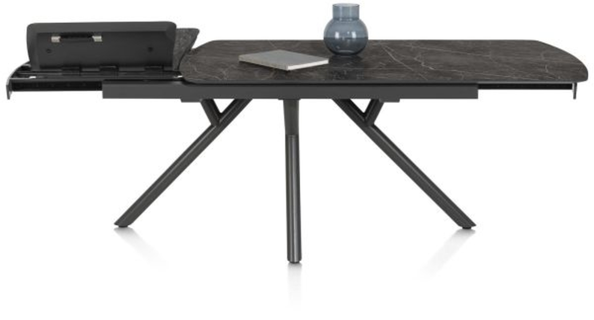 XOOON Novello, Ausziehtisch 170 (+ 60) x 100 cm - Primo Laminato marble - Schwarz - 8