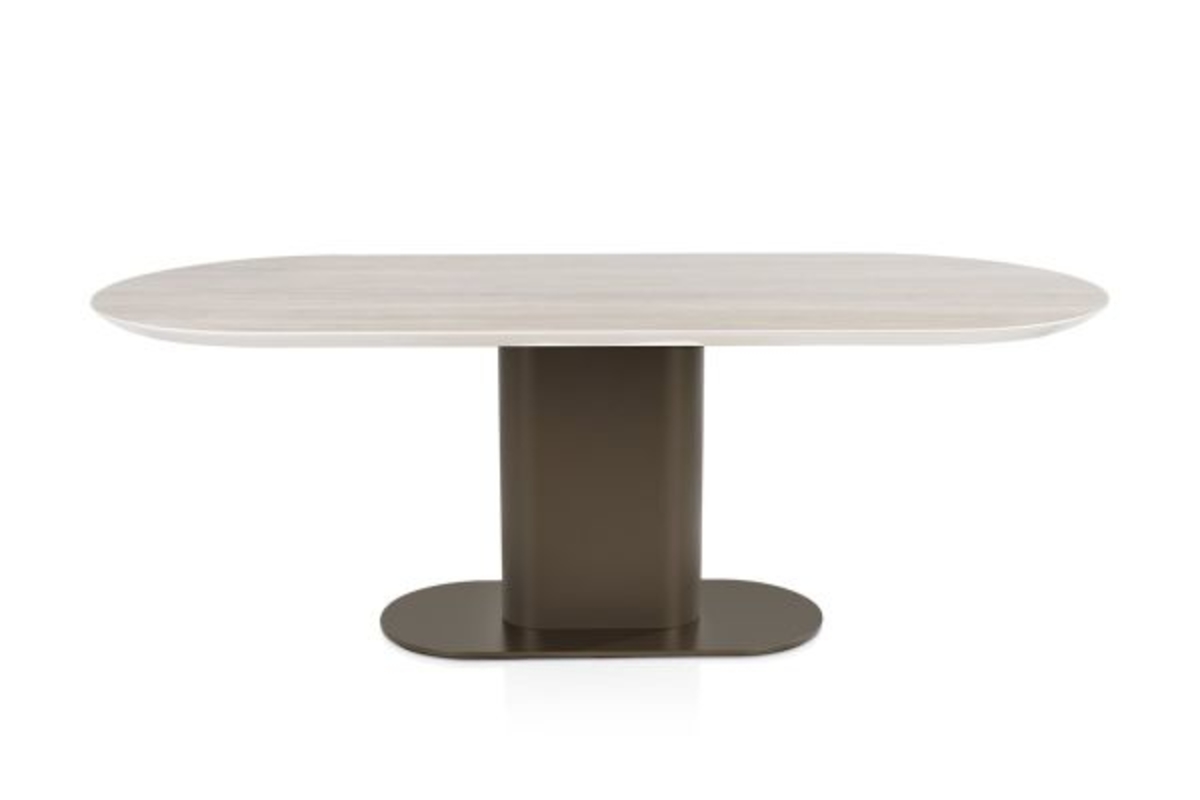 XOOON Brianto, Tisch 210 x 100 cm - Keramik Travertin Platte - Beige - 3