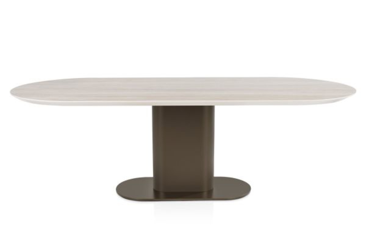 XOOON Brianto, Tisch 240 x 100 cm - Keramik Travertin Platte - Beige - 4