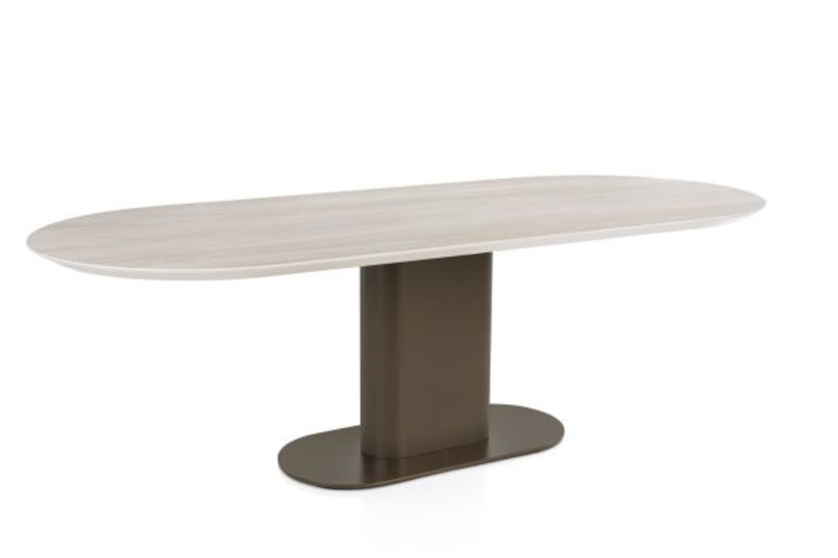 XOOON Brianto, Tisch 240 x 100 cm - Keramik Travertin Platte - Beige - 5