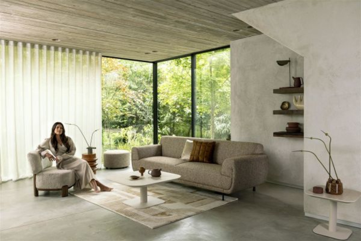 XOOON Brianto, Couchtisch 50 x 50 cm - Keramik Travertin Platte - Beige - 10