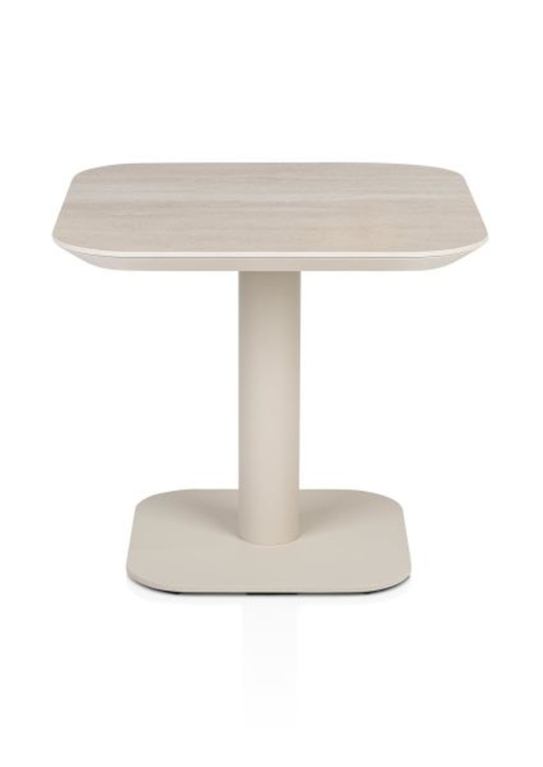 XOOON Brianto, Couchtisch 50 x 50 cm - Keramik Travertin Platte - Beige - 7