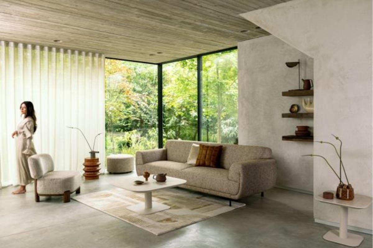 XOOON Brianto, Couchtisch 90 x 90 cm - Keramik Platte - Beige - 12