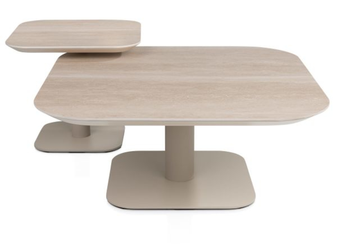 XOOON Brianto, Couchtisch 90 x 90 cm - Keramik Platte - Beige - 5