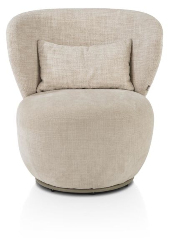 XOOON Solee, Sessel - drehbar - Lendekissen inklusive - Kombination Stoff Luton & Cadiz - Creme, Creme - 1