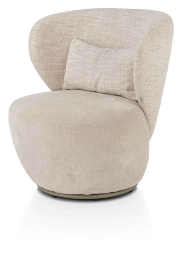 XOOON Solee, Sessel - drehbar - Lendekissen inklusive - Kombination Stoff Luton & Cadiz - Creme, Creme - 2