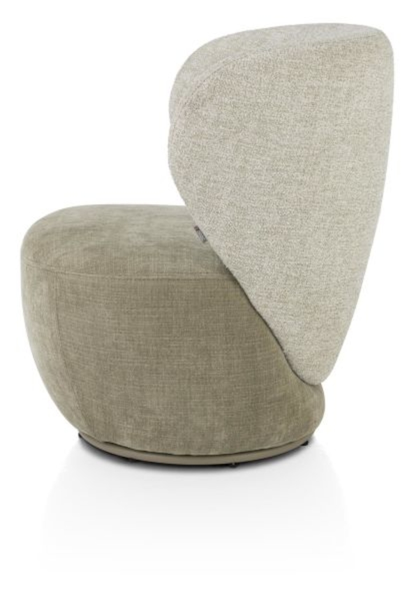 XOOON Solee, Sessel - drehbar - Lendekissen inklusive - Kombination Stoff Luton & Cadiz - Grün, Oliv - 3