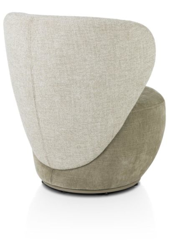 XOOON Solee, Sessel - drehbar - Lendekissen inklusive - Kombination Stoff Luton & Cadiz - Grün, Oliv - 4