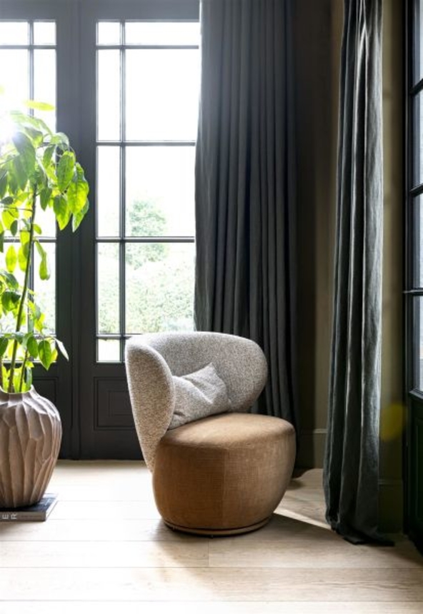 XOOON Solee, Sessel - drehbar - Lendekissen inklusive - Kombination Stoff Luton & Cadiz - Kupfer, Kupfer - 10