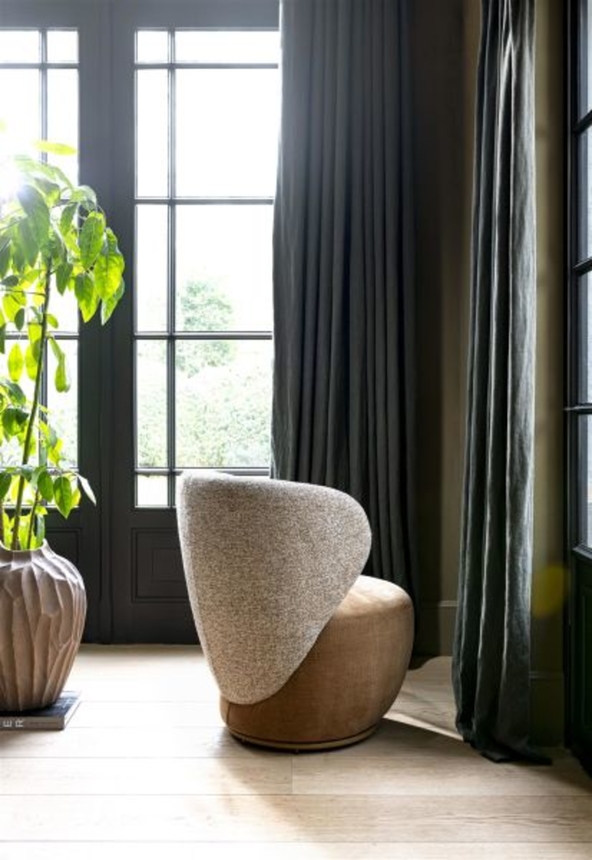 XOOON Solee, Sessel - drehbar - Lendekissen inklusive - Kombination Stoff Luton & Cadiz - Kupfer, Kupfer - 9