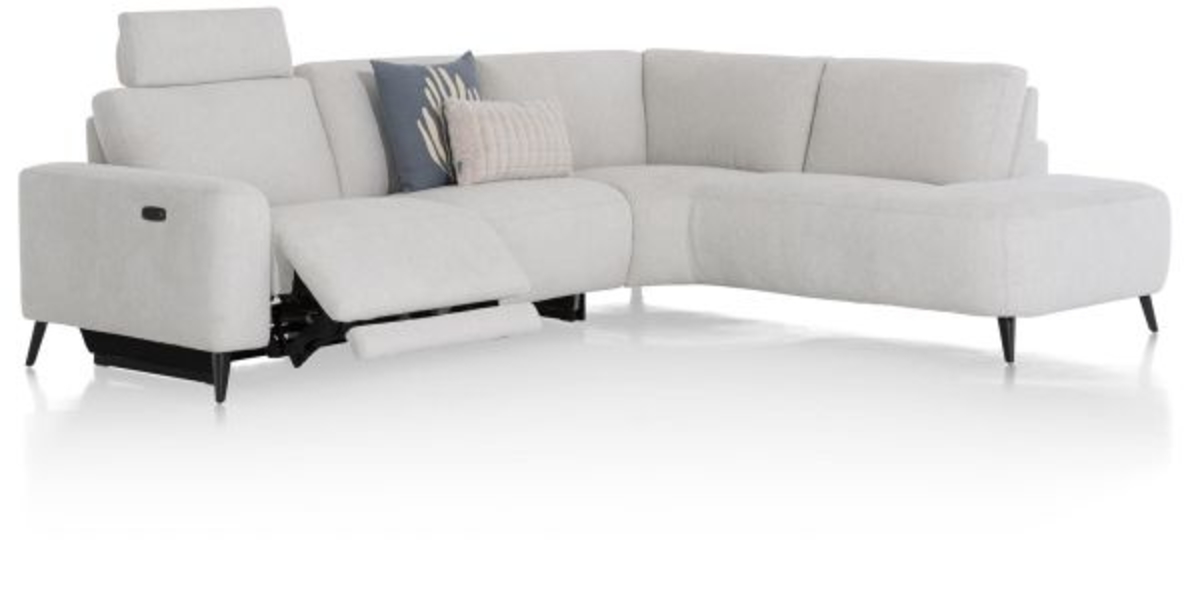 XOOON Carini, Ecksofa 2,5 Sitzer Armlehne links elektrisch + Ottomane rechts - Vada Ivory -  - 4
