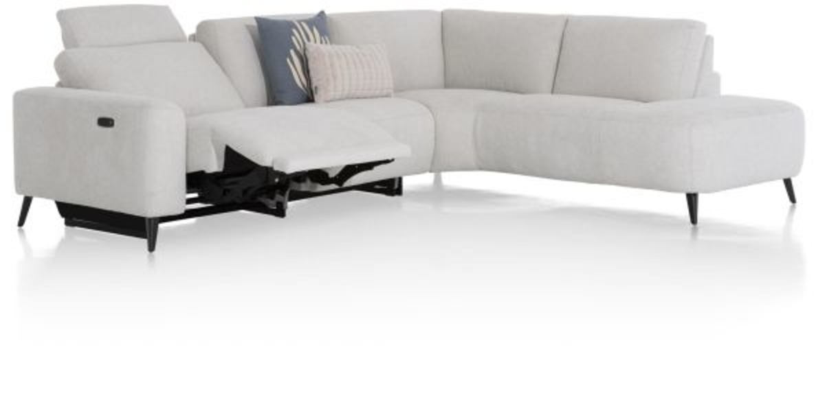 XOOON Carini, Ecksofa 2,5 Sitzer Armlehne links elektrisch + Ottomane rechts - Vada Ivory -  - 6