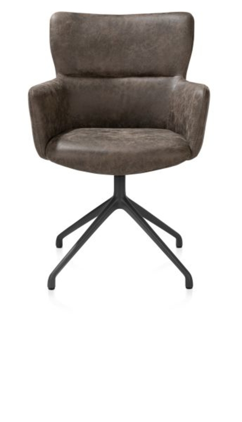 XOOON Sage, Armlehnstuhl drehbaar - Aluminium Gestell - Schwarz/ Anthrazit, Braun, Grau, Gruen, Orange, Taupe, Weiss - 1