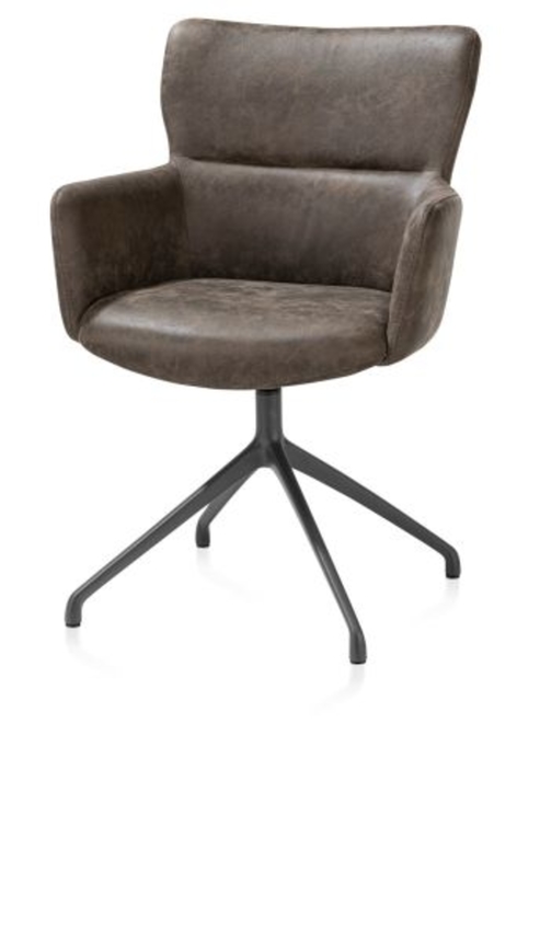 XOOON Sage, Armlehnstuhl drehbaar - Aluminium Gestell - Schwarz/ Anthrazit, Braun, Grau, Gruen, Orange, Taupe, Weiss - 2