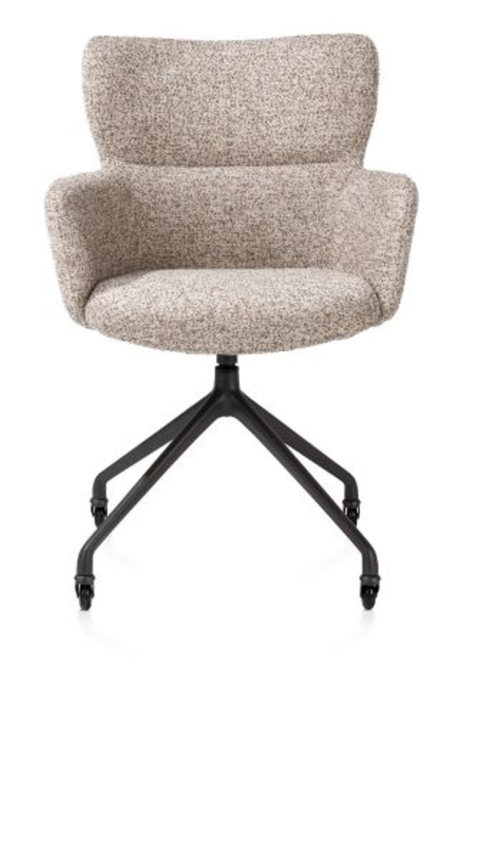 XOOON Sage, Armlehnstuhl + Rollen - Aluminium Gestell - Schwarz/ Anthrazit, Braun, Grau, Gruen, Orange, Taupe, Weiss - 1