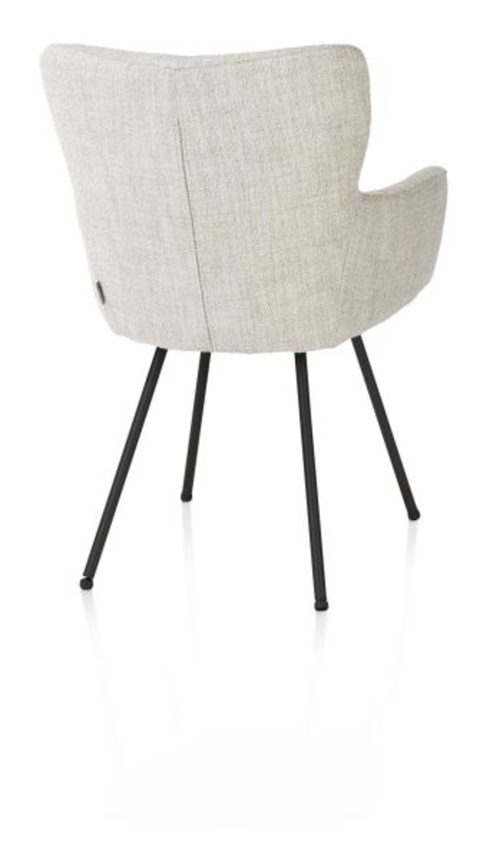 XOOON Sage, Armlehnstuhl 4-Fußen rough off black - Stoff Luton - Creme - 3