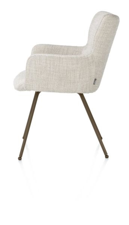 XOOON Sage, Armlehnstuhl 4 Fußen steelbrown - Stoff Luton - Creme - 4