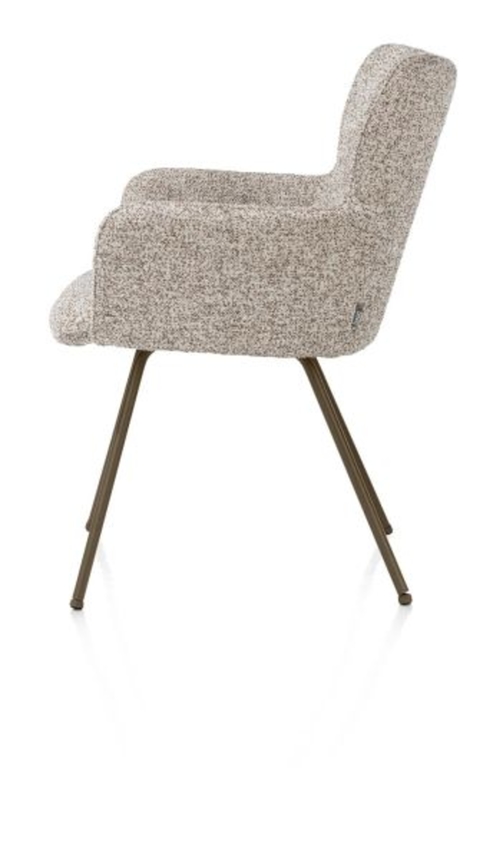 XOOON Sage, Armlehnstuhl 4 Fußen steelbrown - Stoff Luton - Kupfer - 4