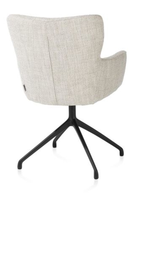 XOOON Sage, Armlehnstuhl drehbar - rough off black - Stoff Luton - Creme - 3