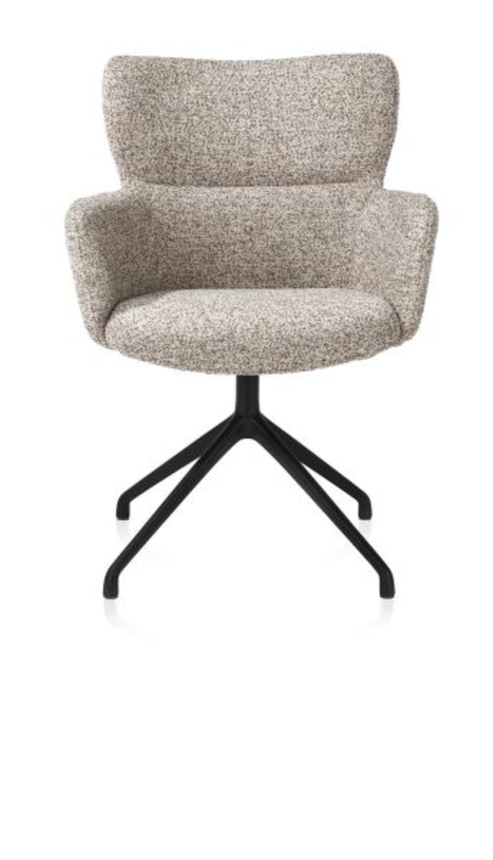 XOOON Sage, Armlehnstuhl drehbar - rough off black - Stoff Luton - Kupfer - 1