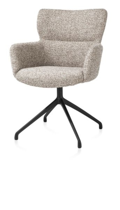 XOOON Sage, Armlehnstuhl drehbar - rough off black - Stoff Luton - Kupfer - 2