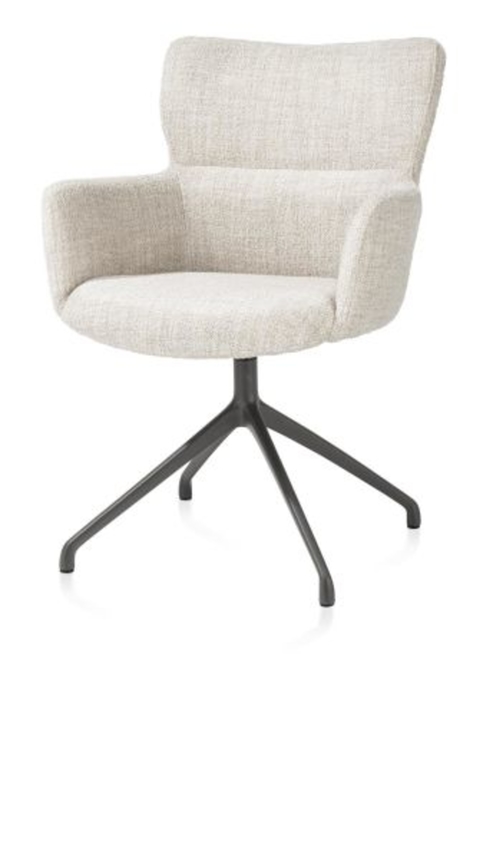 XOOON Sage, Armlehnstuhl drehbar - graphit - Stoff Luton - Creme - 2