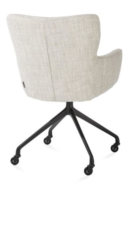 XOOON Sage, Armlehnstuhl + Rollen - Aluminium Gestell rough off black - Stoff Luton - Creme - 3