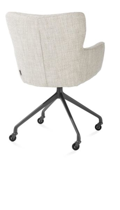 XOOON Sage, Armlehnstuhl + Rollen - Aluminium Gestell graphit - Stoff Luton - Creme - 3