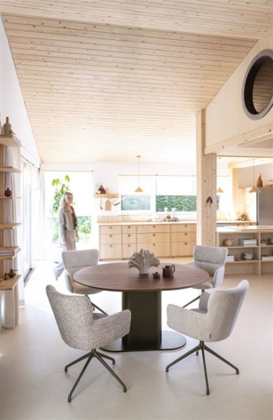 XOOON Sage, Armlehnstuhl + Rollen - Aluminium Gestell graphit - Stoff Luton - Creme - 8