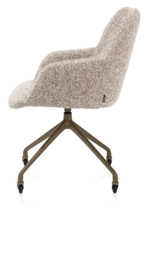 XOOON Mats, Armlehnstuhl - Aluminium Gestell steelbrown + Rollen - Stoff Luton -  - 4