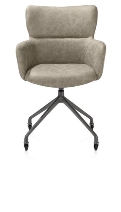 XOOON Sage, Armlehnstuhl + Rollen - Aluminium Gestell graphit - Stoff Oregon -  - 1