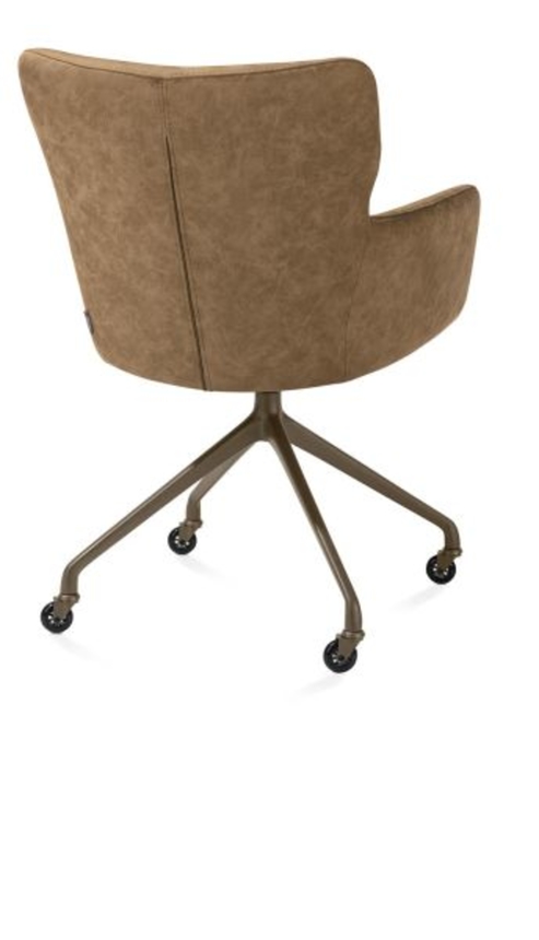 XOOON Sage, Armlehnstuhl + Rollen - Aluminium Gestell steelbrown - Stoff Oregon -  - 3