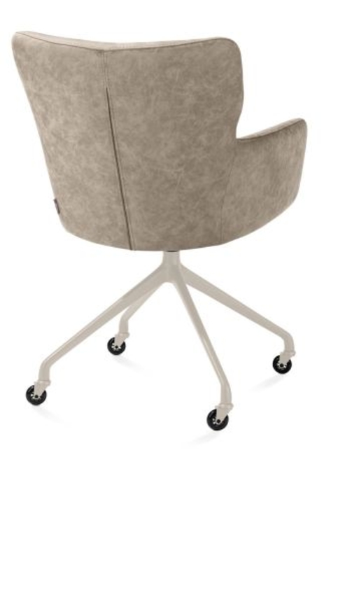 XOOON Sage, Armlehnstuhl + Rollen - Aluminium Gestell creme - Stoff Oregon -  - 3