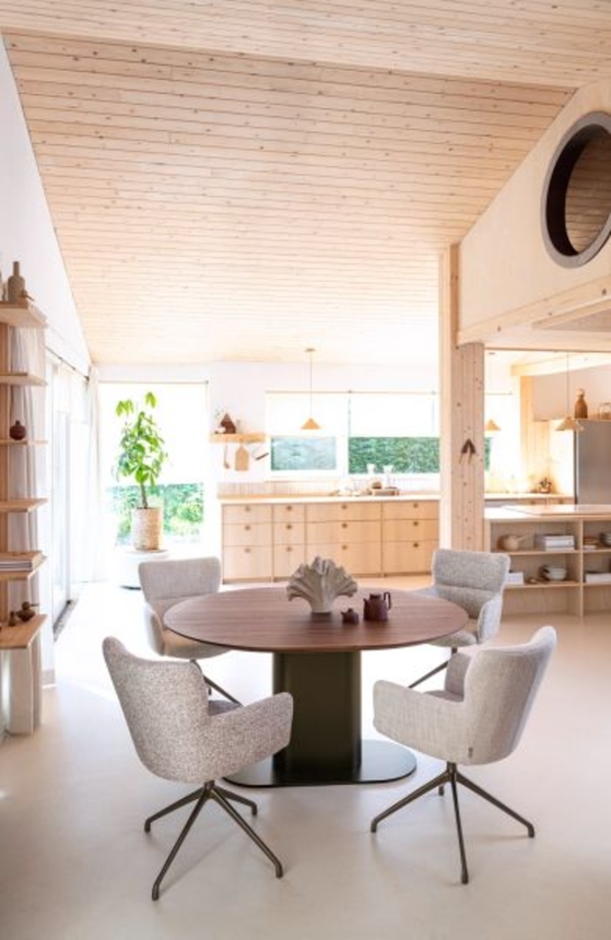 XOOON Sage, Armlehnstuhl + Rollen - Aluminium Gestell creme - Stoff Oregon -  - 7