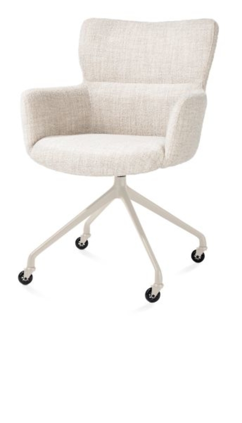 XOOON Sage, Armlehnstuhl + Rollen - Aluminium Gestell creme - Stoff Luton - Creme - 2